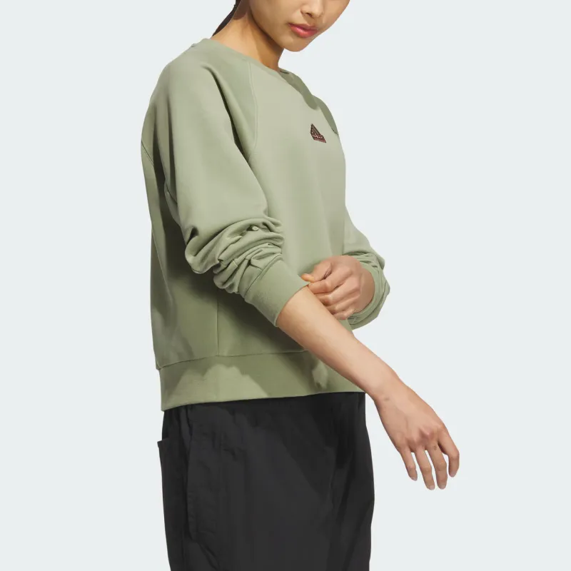 Adidas TECH CREWNECK SWEATSHIRT Sweatshirt Women's Tent Green-3