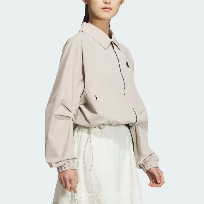 Adidas TECH PREMIUM WOVEN JACKET Jackets Coats Women's Beige Yellow-3