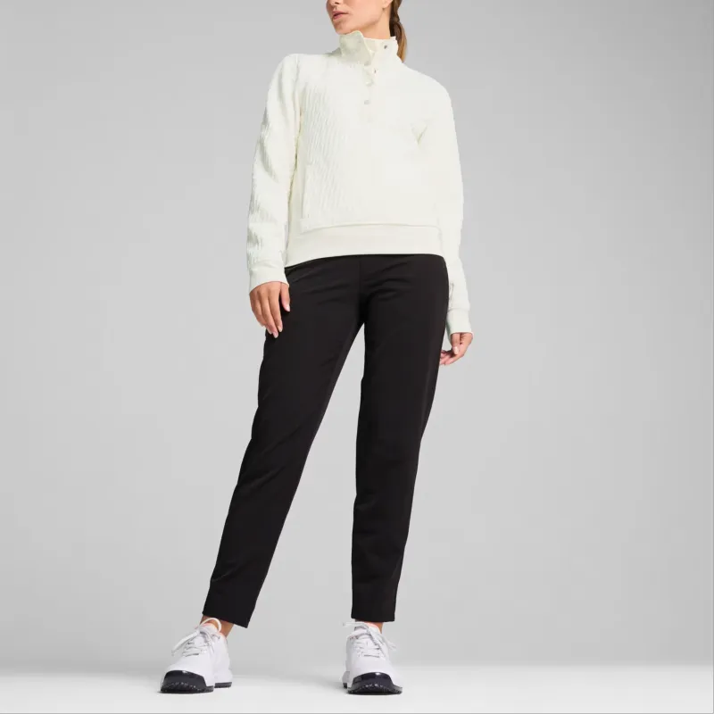 PUMA x Golf Jacquie Snap Pullover Knitwear Women's Warm White-3