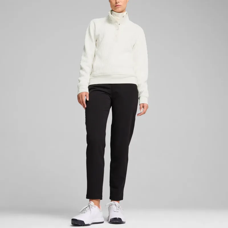 PUMA x Golf Jacquie Snap Pullover Knitwear Women's Warm White-2