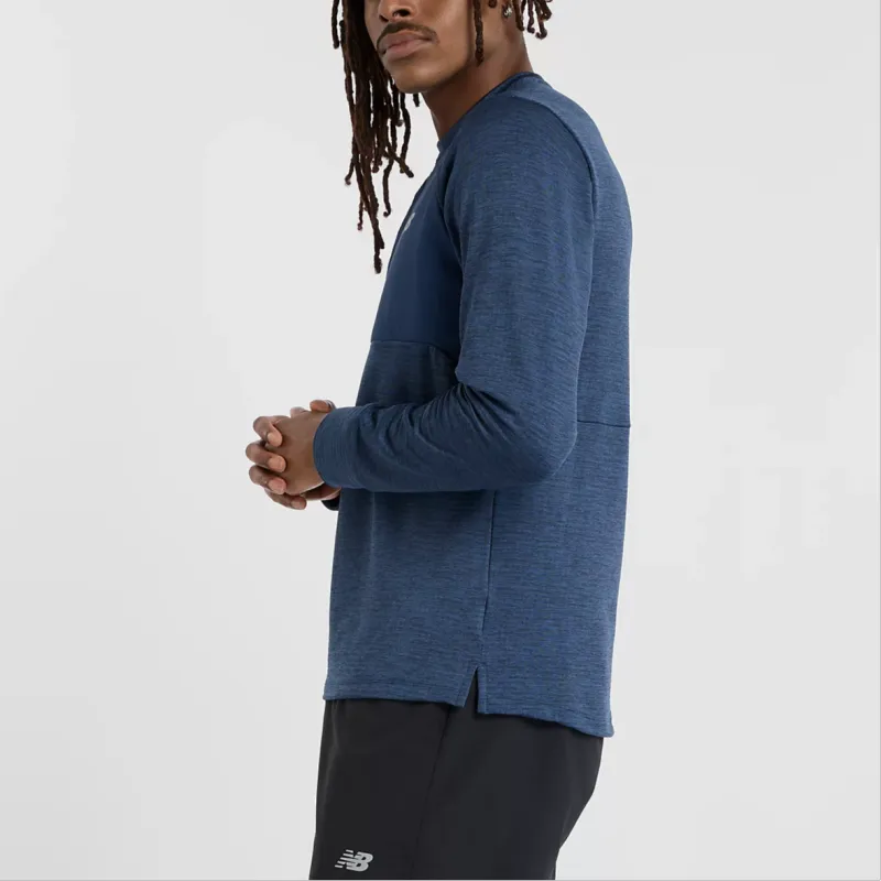 New Balance Heat Grid Crew T Shirt Men's Marine Blue-3