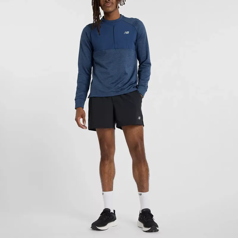 New Balance Heat Grid Crew T Shirt Men's Marine Blue-0