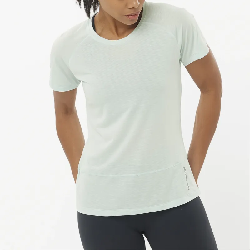 SALOMON CROSS RUN T-Shirt Women's Mist Blue-1