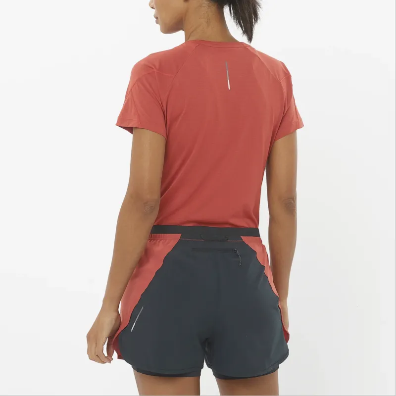 SALOMON CROSS RUN Raglan Sleeve T-Shirt Women's Tangdu Aromatic Spices-3