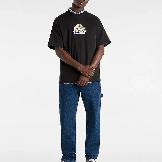 Vans Drop Shoulder Sleeve T-Shirt Men's Black-4
