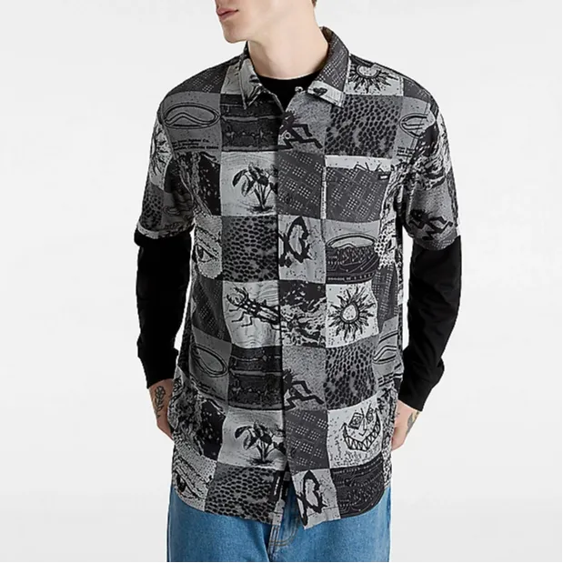 Vans VANS CAMP CLASSIC COLLAR WOVEN SHIRT Shirt Men's Gray-2