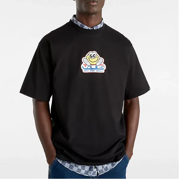 Vans Drop Shoulder Sleeve T-Shirt Men's Black-3