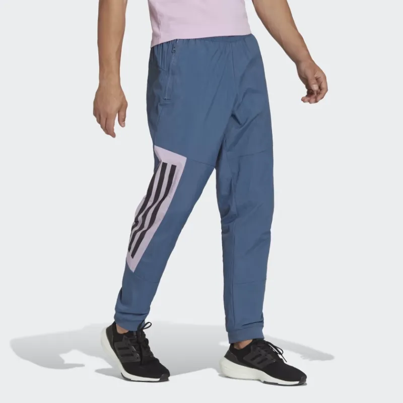 Adidas Future Icons 3-Stripes Woven Tracksuit Bottoms Knitted Sports Pants Men's Dark Blue-3
