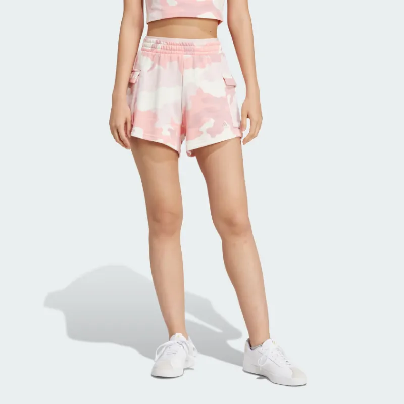 Adidas Free Shipping With AdiClub Essentials 3-Stripes Camo-Print Cargo Shorts-1
