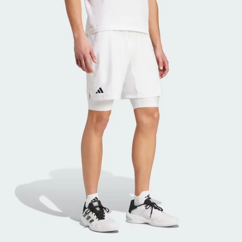 Adidas Free Shipping With AdiClub Tennis Pro Aeroready Shorts And Inner Shorts Set-2