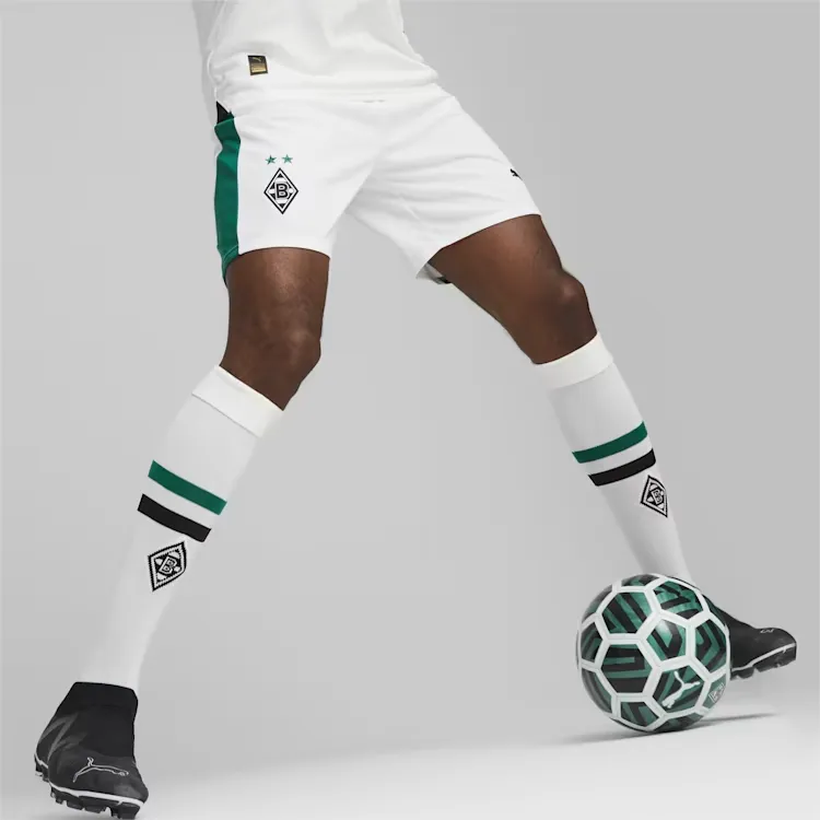 PUMA Borussia Mönchengladbach Soccer Bottoms Men's White Green-3
