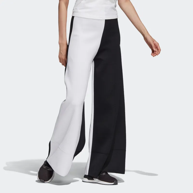 Adidas Pants Knitted Sports Pants Women's Black White-3