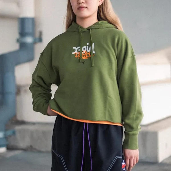 PUMA x girl Sweatshirt Women's Olive Green-2