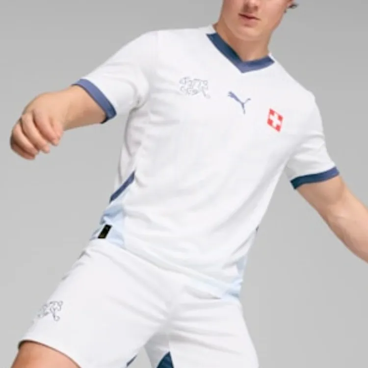 PUMA Switzerland Soccer Jerseys Men's White - Ice Blue-2