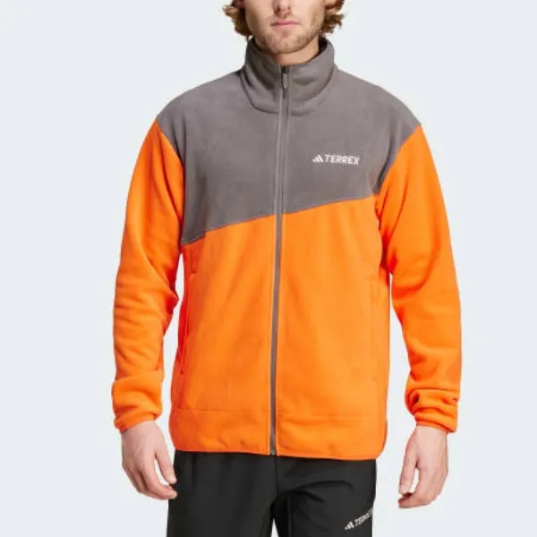 Adidas Terrex Multi Full-Zip Fleece Jacket Stand Collar Jackets Men's Half Impact Orange-1
