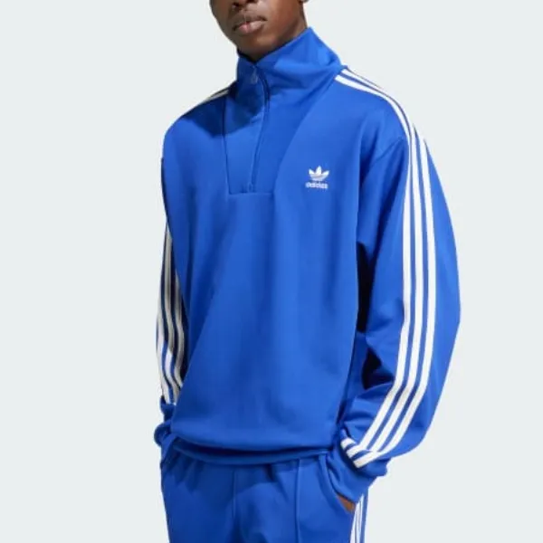 Adidas ADICOLOR FUNNEL NECK TRACK TOP American Sweatshirt Men's Semi Transparent Blue-3