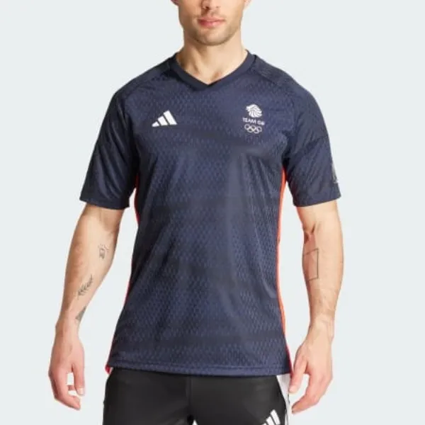 Adidas British Football Team Olympic Series TEAM GB FOOTBALL JERSEY Soccer Jerseys Men's Legend Ink-1