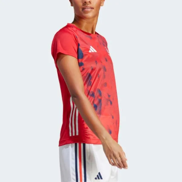 Adidas T-Shirt Women's Red White-2