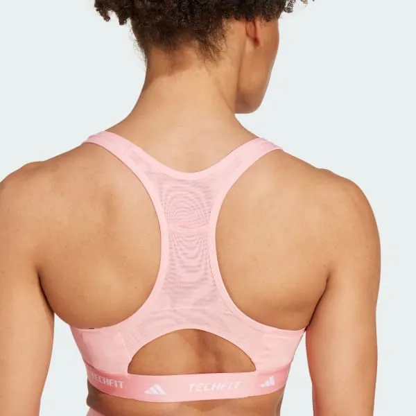 Adidas Free Shipping With AdiClub Techfit Medium-Support High-Neck Bra-2