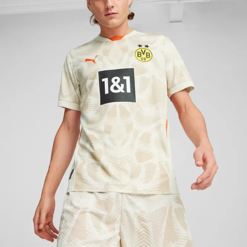 PUMA Borussia Dortmund Borussia Dortmund 24/25 Goalkeeper Short Sleeve Jersey Men Soccer Jerseys Men's Apricot-2