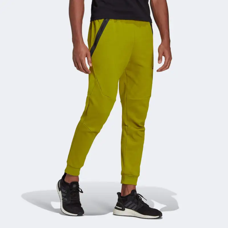 Adidas DAY Knitted Sports Pants Men's Yellow-1