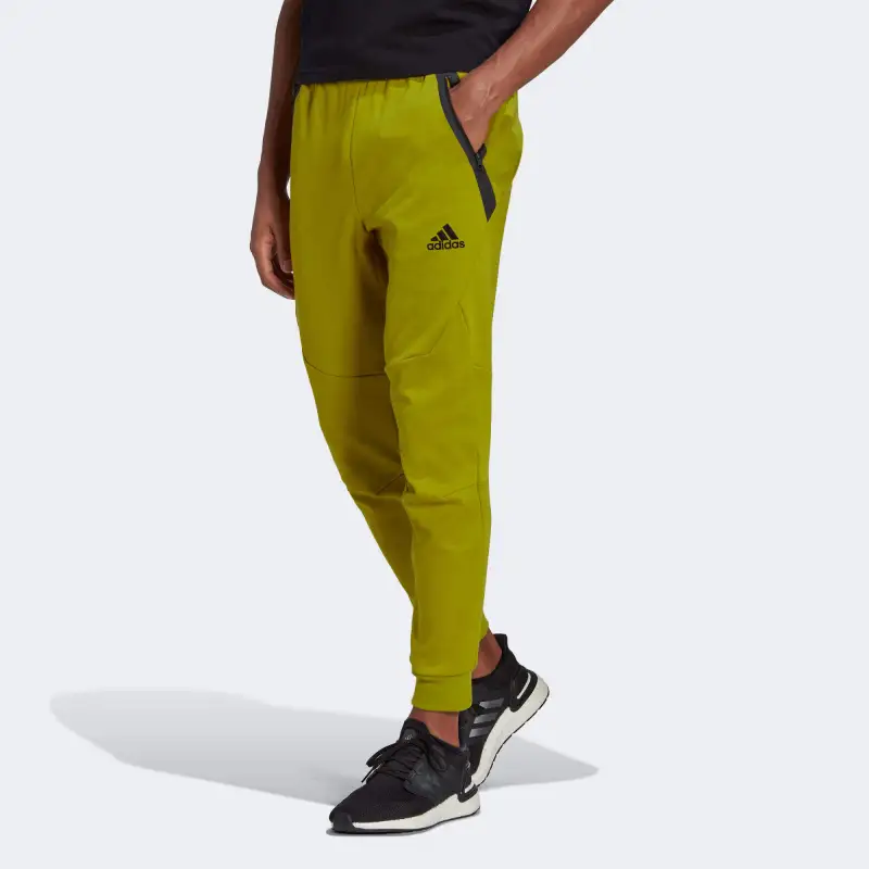 Adidas DAY Knitted Sports Pants Men's Yellow-2