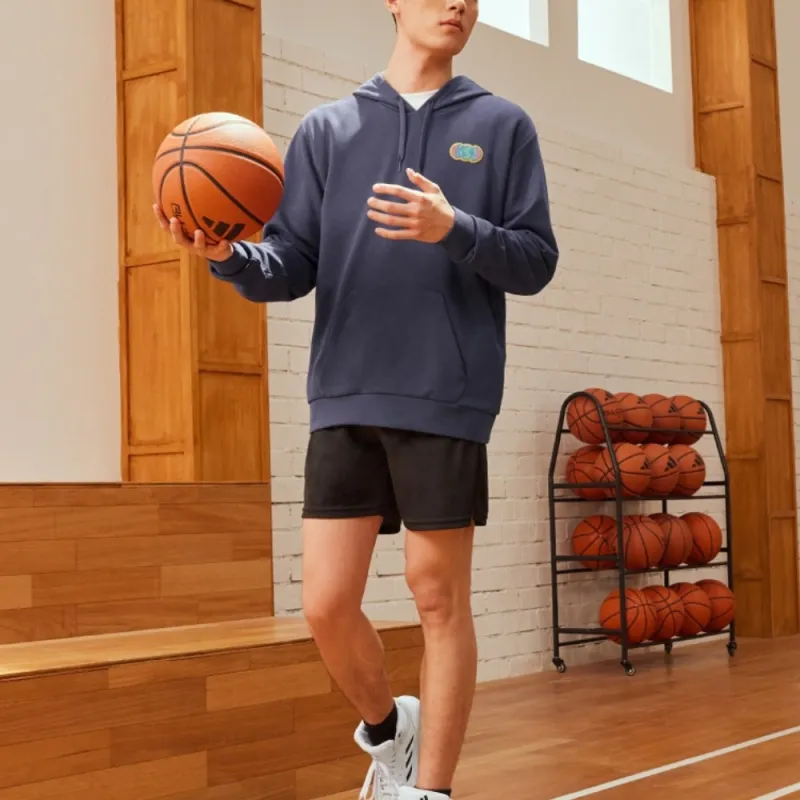 Adidas Rldwide Worldwide Hoops Hoodie Sweatshirt Men's Dark Navy Blue-3