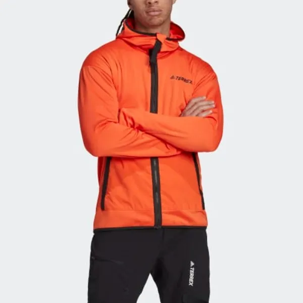 Adidas TERREX TECH FLOOCE LIGHT HOODED HIKING JACKET Jackets Coats Men's Orange-1