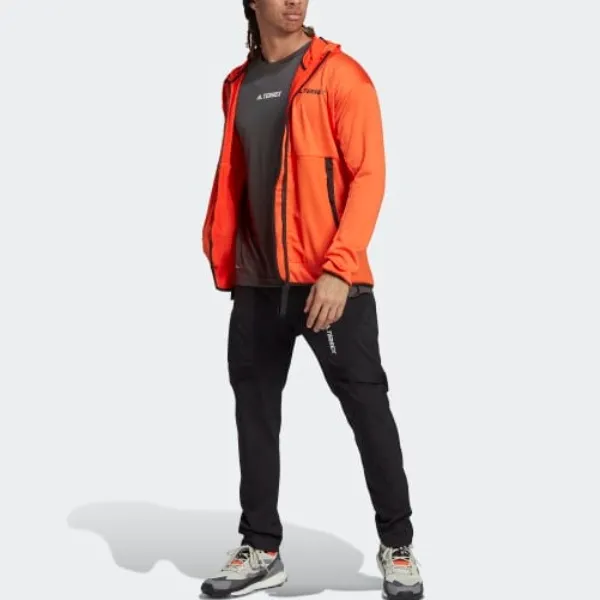 Adidas TERREX TECH FLOOCE LIGHT HOODED HIKING JACKET Jackets Coats Men's Orange-4
