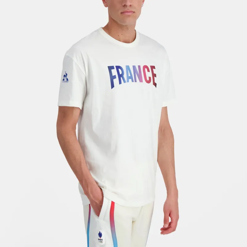 Le Coq Sportif Paris Olympic Games Series SS24 T-Shirt Équipe De France Homme T-Shirt Men's White-4
