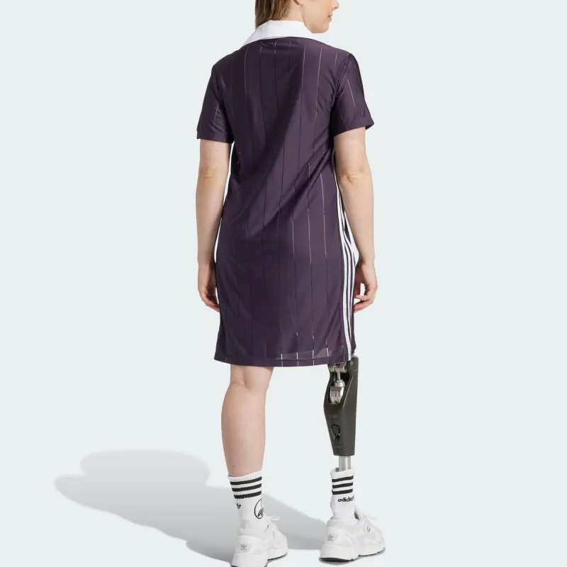 Adidas Originals ADICOLOR PINSTRIPE DRESS Short Sleeved Dress Women's Purple-3