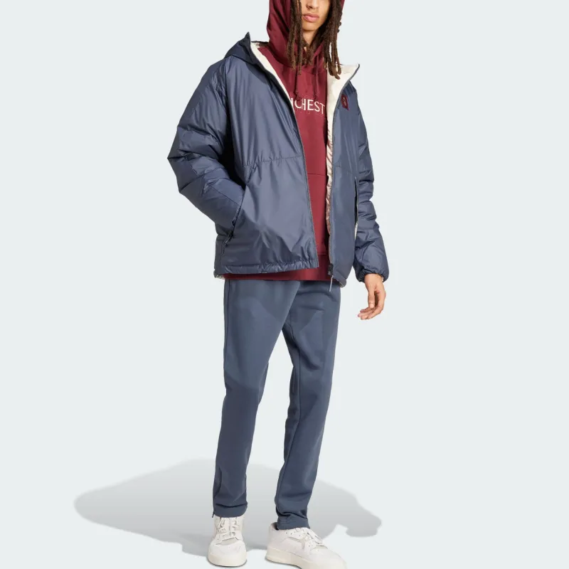 Adidas Manchester United FW24 Down Jacket Men's Dark Gray/Ivory-5