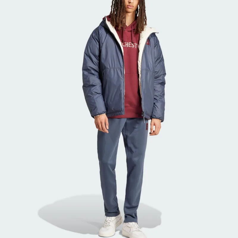 Adidas Manchester United FW24 Down Jacket Men's Dark Gray/Ivory-4