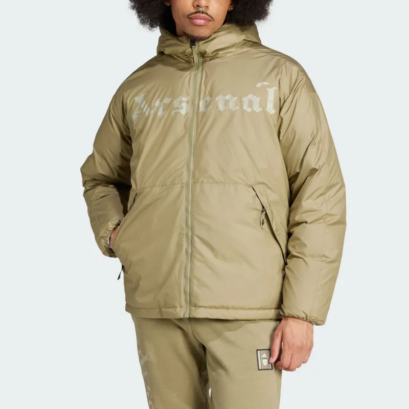 Adidas Arsenal FW24 Seasonal Puffer Jacket Men's Green/Leather Gray-2