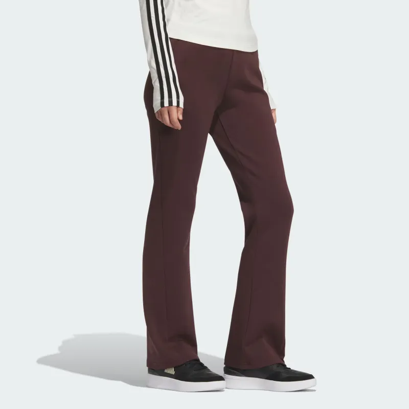 Adidas FW24 DOUBLEKNIT FLARE Knitted Sports Pants Women's Dark Gray Brown-2