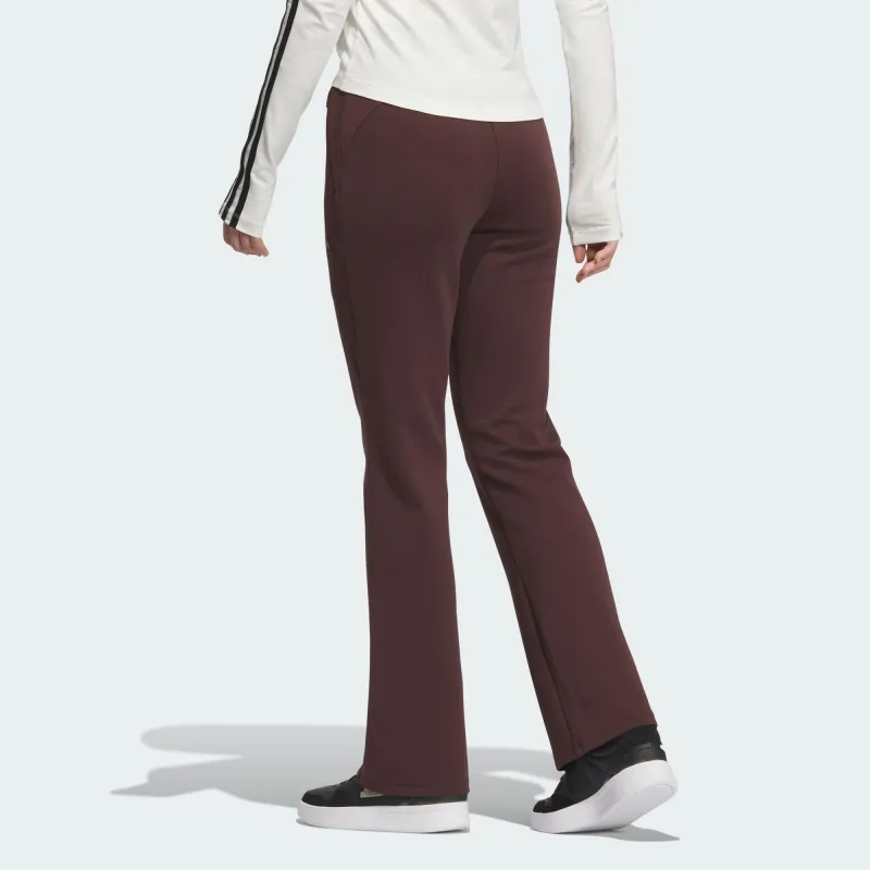 Adidas FW24 DOUBLEKNIT FLARE Knitted Sports Pants Women's Dark Gray Brown-3