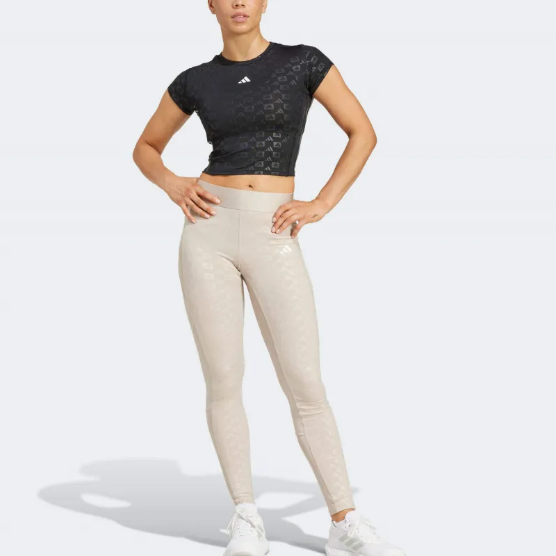 Adidas Women's Hyperglam Emboss T Shirt Black-3