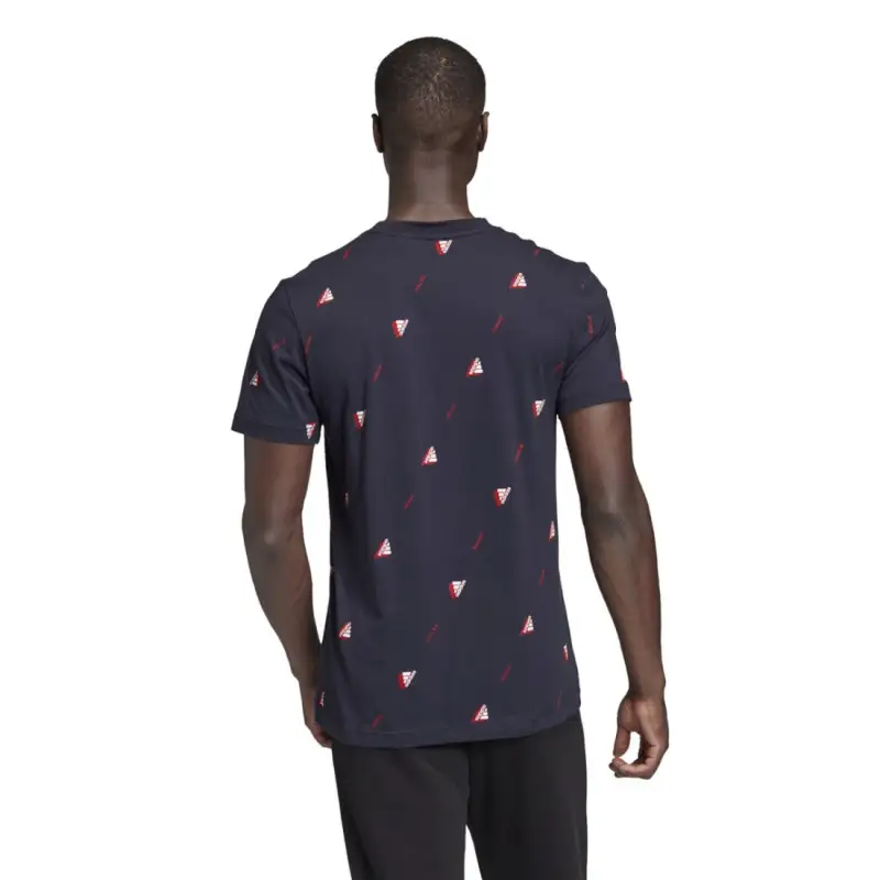 Adidas MHE AOP T Shirt Men's Marine Blue-4