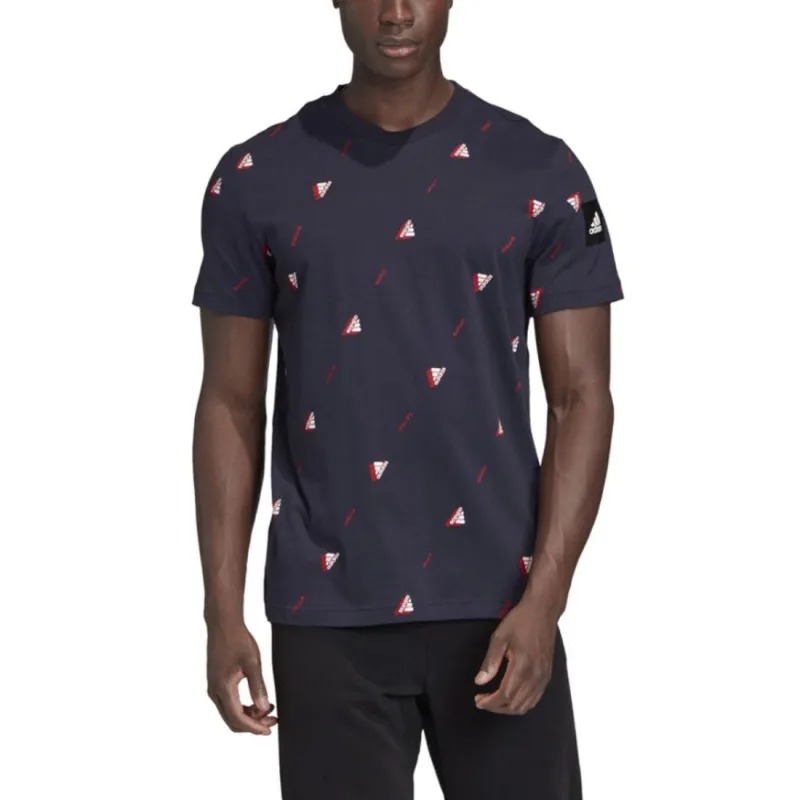 Adidas MHE AOP T Shirt Men's Marine Blue-2