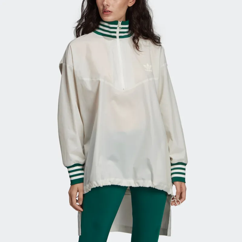 Adidas Originals WINDBREAKER Trench Coat Women's Gray White-2