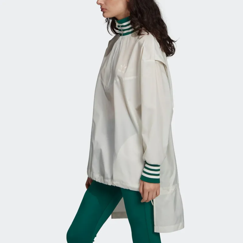 Adidas Originals WINDBREAKER Trench Coat Women's Gray White-4