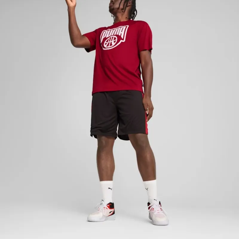 PUMA SHOTDRYCELL Blocker Basketball Shorts Basketball Shorts Men's Black/Dark Red-2