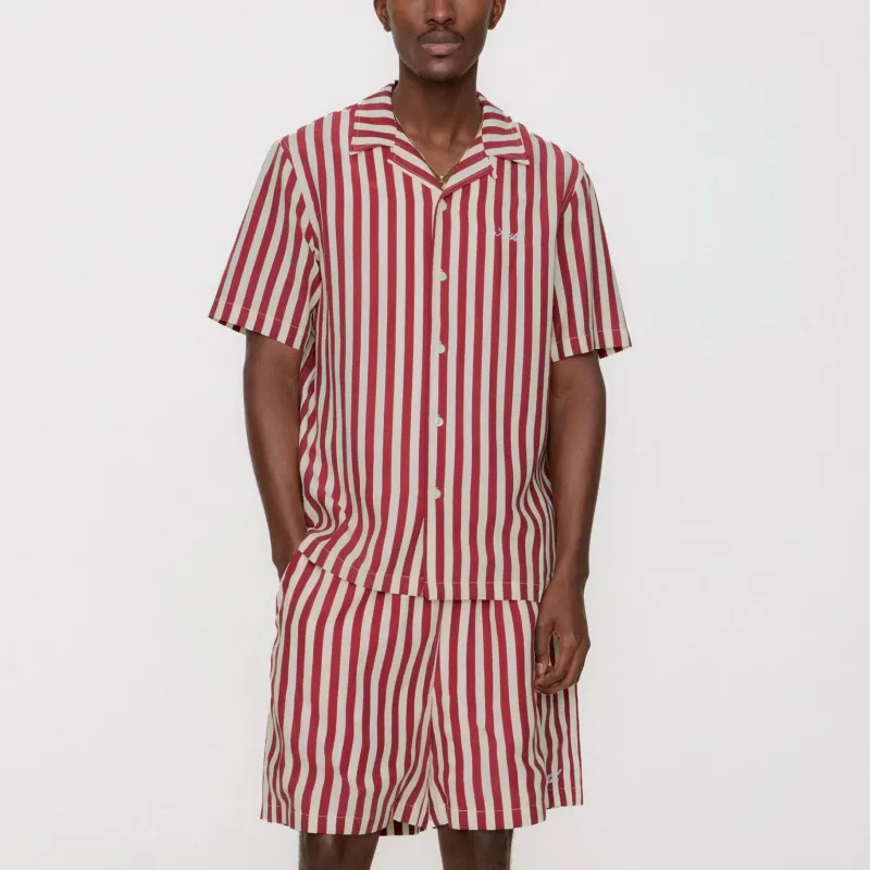 KITH SS25 Striped Thompson Camp Collar Shirt Men's Charm-2