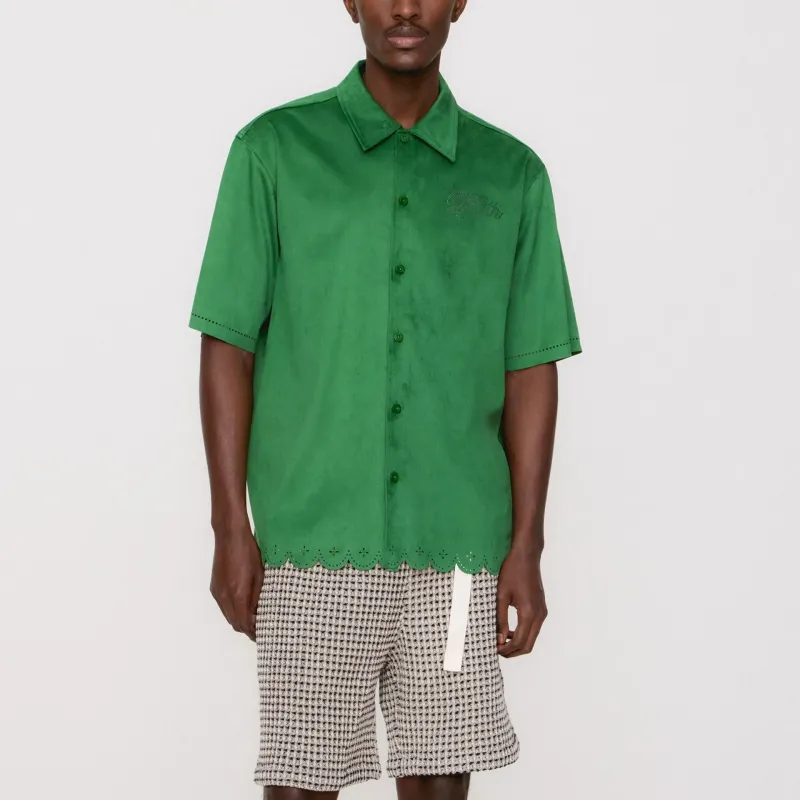 KITH SS25 Isaac Microsuede Buttondown Shirt Men's Direction-2