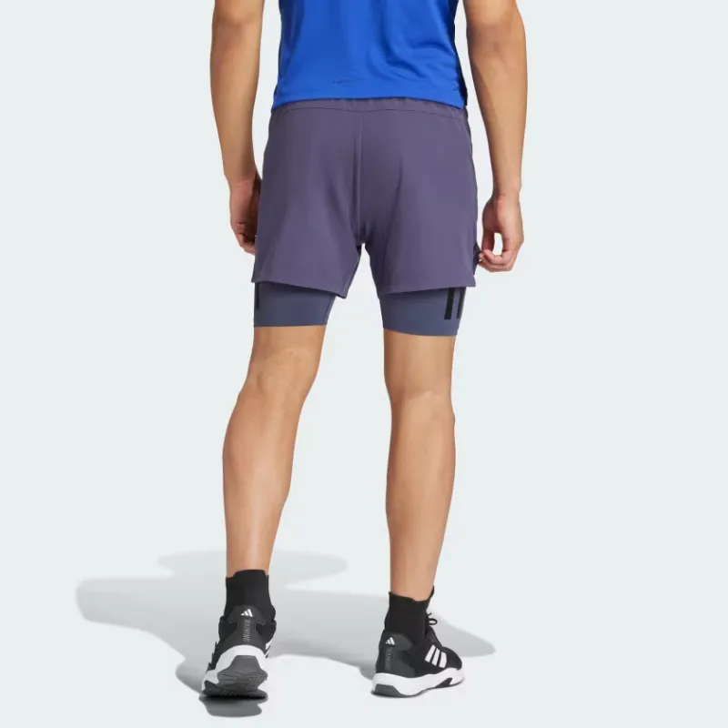 Adidas Free Shipping With AdiClub Power Workout Two-in-One Shorts-3