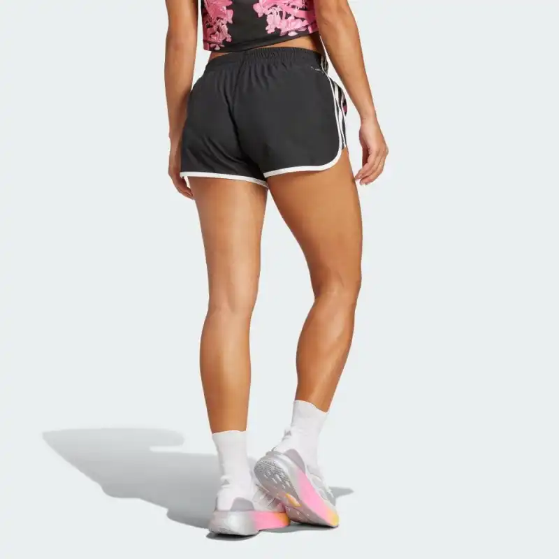 Adidas AEROREADY RUN BASE Sports Shorts Women's Black/Transparent Pink/Pulse Red/Sand Pink-2
