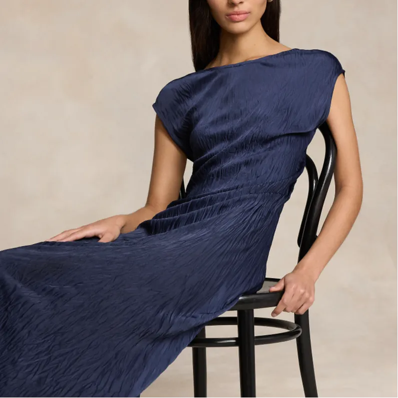 Polo Ralph Lauren Crinkled Satin Short-sleeve Gown-2