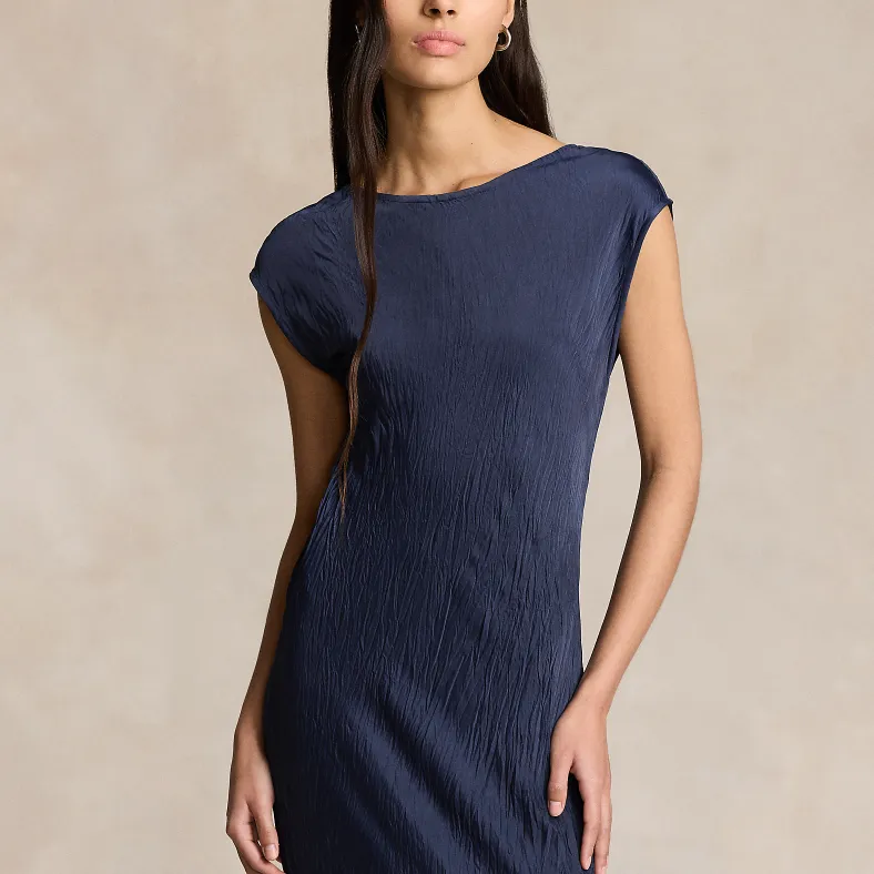 Polo Ralph Lauren Crinkled Satin Short-sleeve Gown-5