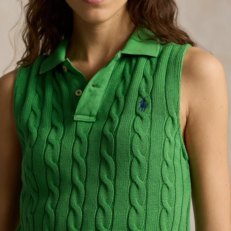 Polo Ralph Lauren Cable-knit Cotton Polo Top-4
