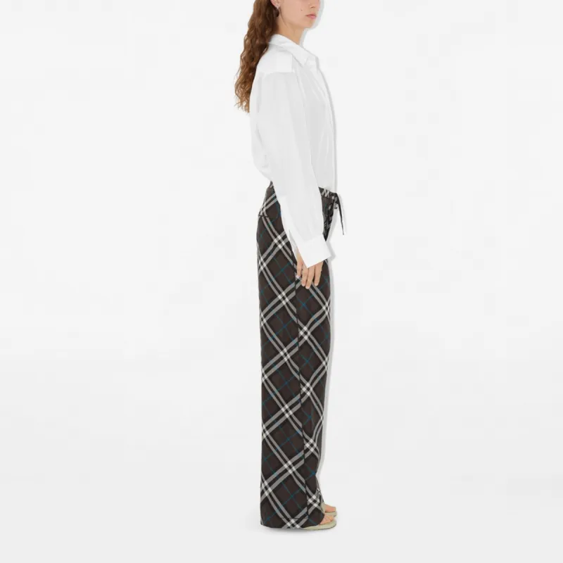 Burberry Check Pattern Straight Leg Trousers-3